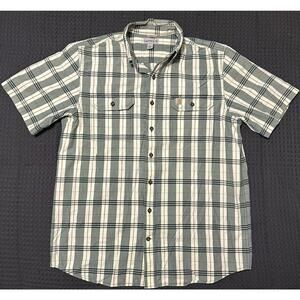 Carhartt Original Fit Plaid Short Sleeve Button Up Work Shirt Size Large Tall